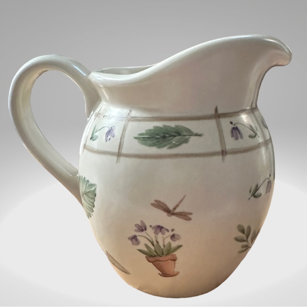 Pfaltzgraff Flower Garden Stoneware Creamer Pitcher